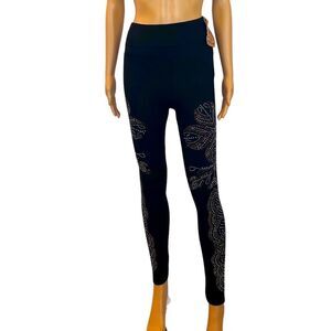 Ladies Girl Diamanté Glitter Bling Sparkling High Waist Stretch Leggings